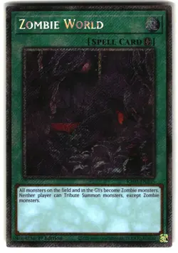 Zombie World (Platinum Secret Rare) Quarter Century Bonanza RA03-EN205 Yugioh - Image 1