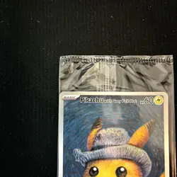 Pikachu with Grey Felt Hat 085 Van Gogh Museum Promo SEALED Pokemon Card English - Image 4