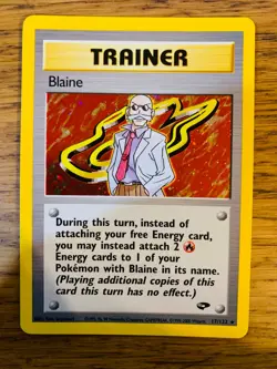 Blaine Trainer (17/132) Holo Gym Challenge Set Pokemon Card! FREE P&P! - Image 2