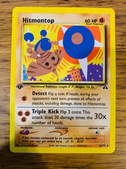 1st Edition Hitmontop (22/75) Rare Neo Discovery Set Pokemon Card! FREE P&P! - Image 2