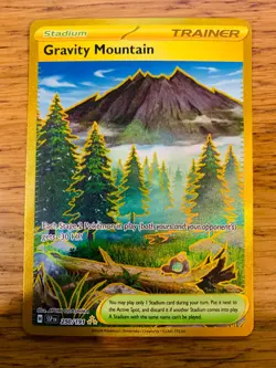 NM! Gravity Mountain (250/191) Surging Sparks Gold Hyper Rare Pokemon Card! - Image 1