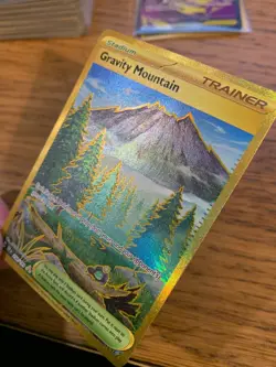 NM! Gravity Mountain (250/191) Surging Sparks Gold Hyper Rare Pokemon Card! - Image 4
