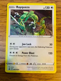 NM! Rayquaza SWSH029 Sword & Shield Cosmos Holo Black Star Promo Pokemon Card! - Image 1