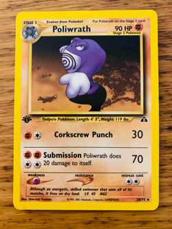 1st Edition Poliwrath (28/75) Rare Neo Discovery Set Pokemon Card! FREE P&P! - Image 1