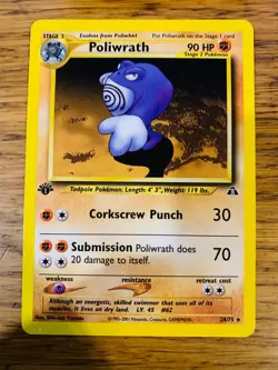 1st Edition Poliwrath (28/75) Rare Neo Discovery Set Pokemon Card! FREE P&P! - Image 2