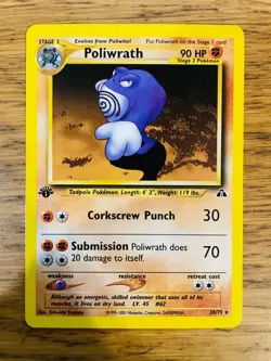 1st Edition Poliwrath (28/75) Rare Neo Discovery Set Pokemon Card! FREE P&P! - Image 4