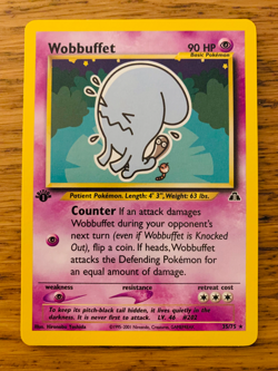 1st Edition Wobbuffet (35/75) Rare Neo Discovery Set Pokemon Card! FREE P&P! - Image 1