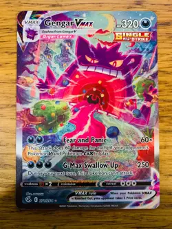 NM! Gengar VMAX (271/264) Fusion Strike Alternate Art Ultra Rare Pokemon Card! - Image 1