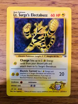 Lt. Surge's Electabuzz (27/132) Rare Gym Heroes Set Pokemon Card! FREE P&P! - Image 2