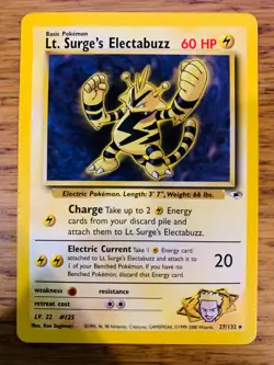 Lt. Surge's Electabuzz (27/132) Rare Gym Heroes Set Pokemon Card! FREE P&P! - Image 4