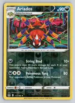 ARIADOS 113/196 RARE LOST ORIGIN POKEMON REVERSE HOLO NM - Image 1
