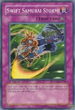 SWIFT SAMURAI STORM! (STON-EN058) - YuGiOh Common 1st Ed. Trap - Image 1