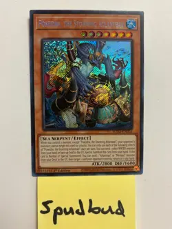 Poseidra, the Storming Atlantean Secret Rare SUDA-EN016 NM 1st Ed Yu-Gi-Oh! - Image 1