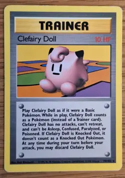 Clefairy Doll 70/102 Pokemon Base Set Trainer Card WOTC 1999 Vintage - Image 1