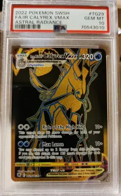 2022 Pokemon Astral Radiance Secret Full Art IR Calyrex VMAX TG29 PSA 10 MINT - Image 1