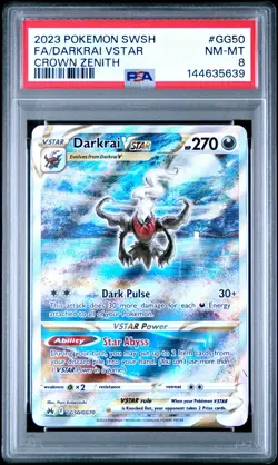 2023 Pokemon Sword And Shield Crown Zenith Darkrai VSTAR Fa PSA 8 #GG50 - Image 1