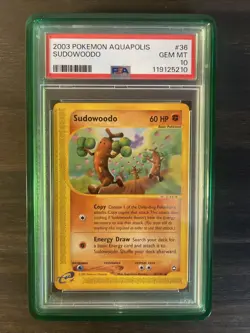 Pokemon TCG Sudowoodo 36/147 Aquapolis E-Reader Non-Holo PSA 10 (POP 36!!!) - Image 1