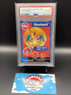 1999 POKEMON BURGER KING #6 CHARIZARD PSA 6 Unperforated - Image 1