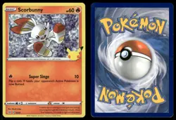 SCORBUNNY 016/025 PROMO MCDONALD'S 25TH ANNIVERSARY PROMOS POKEMON HOLO LP - Image 1