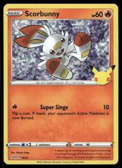 SCORBUNNY 016/025 PROMO MCDONALD'S 25TH ANNIVERSARY PROMOS POKEMON HOLO LP - Image 2