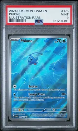 Phione 175/167 Pokemon Scarlet & Violet Twilight Masquerade PSA 9 Mint - Image 1