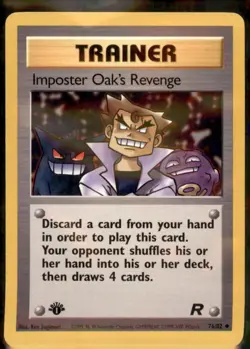 Imposter Oak's Revenge 76/82 Team Rocket 1st Edition Regular Pokemon TCG Card - Image 1