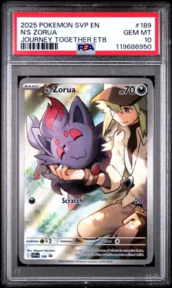 N's Zorua 189/159 Journey Together Elite Trainer Box Pokemon PSA 10 - Image 1