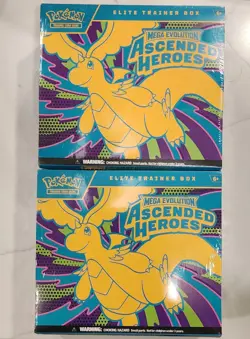 Pokemon Mega Evolutions Ascended Heroes ETB Elite Trainer Box Lot Of 2 - Image 1