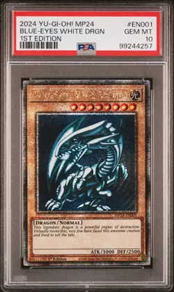 Blue-Eyes White Dragon PSA 10 - MP24-EN001 - Quarter Century Rare - Yugioh - Image 1
