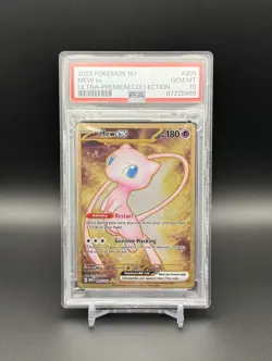 PSA 10 GEM MINT Mew Ex 205/165 Gold METAL 151 UPC PROMO Pokemon Card - Image 1