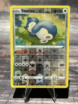 Snorlax 131/185 Rare Reverse Holo SWSH04: Vivid Voltage Pokemon Card - Image 1