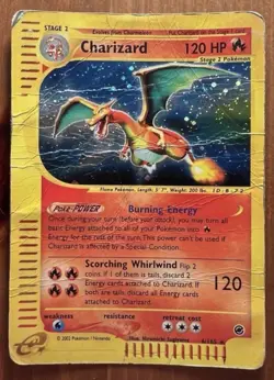 Pokemon Card- Charizard-Expedition-Holo-6/165-Rare-ENG-DAMAGED - Image 1