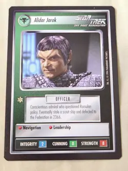 Star Trek CCG 1E BB 1994 Alpha ALIDAR JAROK Rare Card never played - Image 1