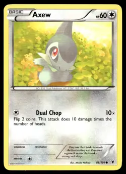 Axew 86/101 Pokemon Card Noble Victories Common 60 HP Near Mint F1 - Image 1