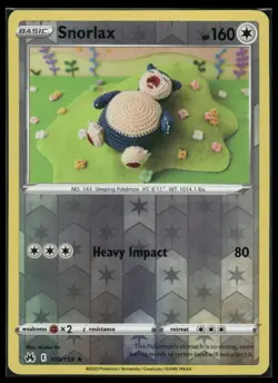 Snorlax 109/159 Rare Crown Zenith Pokemon Reverse Holo Near Mint - Image 1