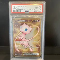 Pokemon Mew ex 151 Ultra-Premium Coll. Gold Metal Promo #205 PSA 10 Gem Mint - Image 1