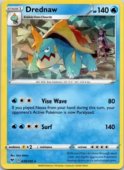 Drednaw (Cracked Ice Holo) 39/185 Vivid Voltage Near Mint - Image 1