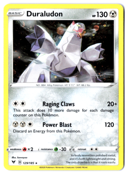 Pokemon TCG Duraludon 129/185 Cosmo Holo Vivid Voltage NM - Image 1