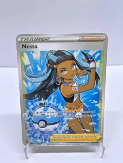 TRAINGR Supporter Nessa Pokemon Metal Card-Collectible Gift Display. - Image 1