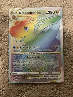 Pokemon Go Card TCG Dragonite VSTAR 081/078 Rainbow Secret Rare Easy Ass Deal - Image 1