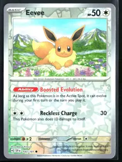 2024 Scarlet & Violet - Surging Sparks Eevee #143 Reverse Holo Pokemon Card - Image 1