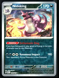 2023 Scarlet & Violet - 151 Nidoking #34 Reverse Holo Rare Pokemon Card - Image 1