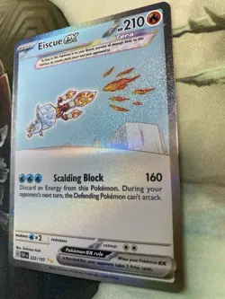 Eiscue ex 222/197 SV03: Obsidian Flames Holo Pokemon TCG Card Nm - Image 2