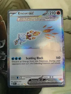 Eiscue ex 222/197 SV03: Obsidian Flames Holo Pokemon TCG Card Nm - Image 3