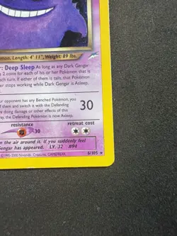 Pokemon Dark Gengar Neo Destiny Holo Rare Card 6/105 LP-NM Condition - Image 3