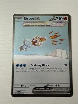 2023 Pokemon SV Obsidian Flames Eiscue ex Special Illustration Rare #222/197 - Image 1