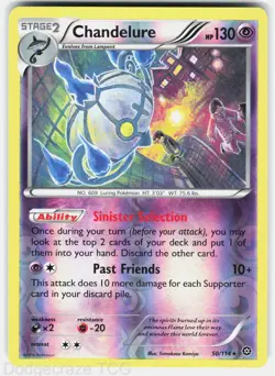 Chandelure 50/114 Holo Rare Steam Siege Pokemon Reverse Holo NM - Image 1