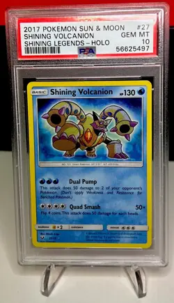 2017 Pokemon S&M Shining Legends #27 Shining Volcanion Holo PSA 10 Gem Mint - Image 1