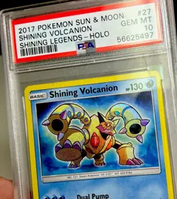 2017 Pokemon S&M Shining Legends #27 Shining Volcanion Holo PSA 10 Gem Mint - Image 3