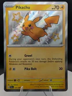Pokemon TCG: Paldean Fates: 131/091: Pikachu Baby Shiny Holo Rare (NM) - Image 1
